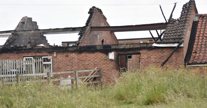 Fire crews attended a fire at Gorse Lane, Grantham